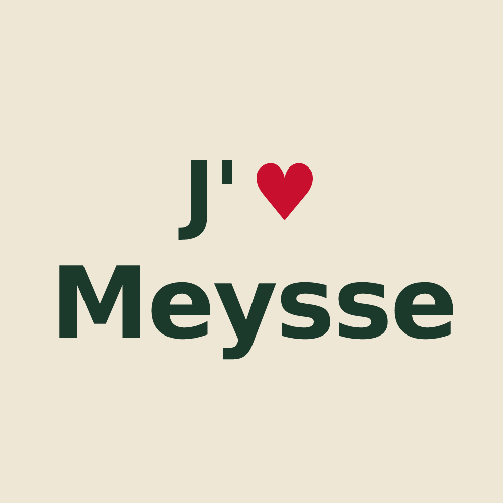 Tote bag personnalisé Meysse — design J'aime Meysse