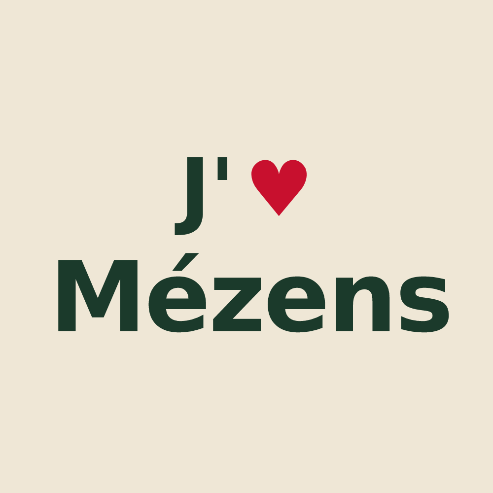 Tote bag personnalisé Mézens — design J'aime Mézens