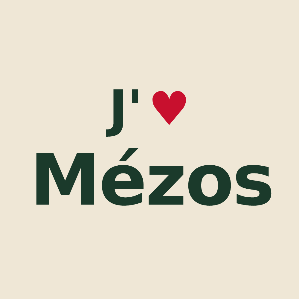 Tote bag personnalisé Mézos — design J'aime Mézos