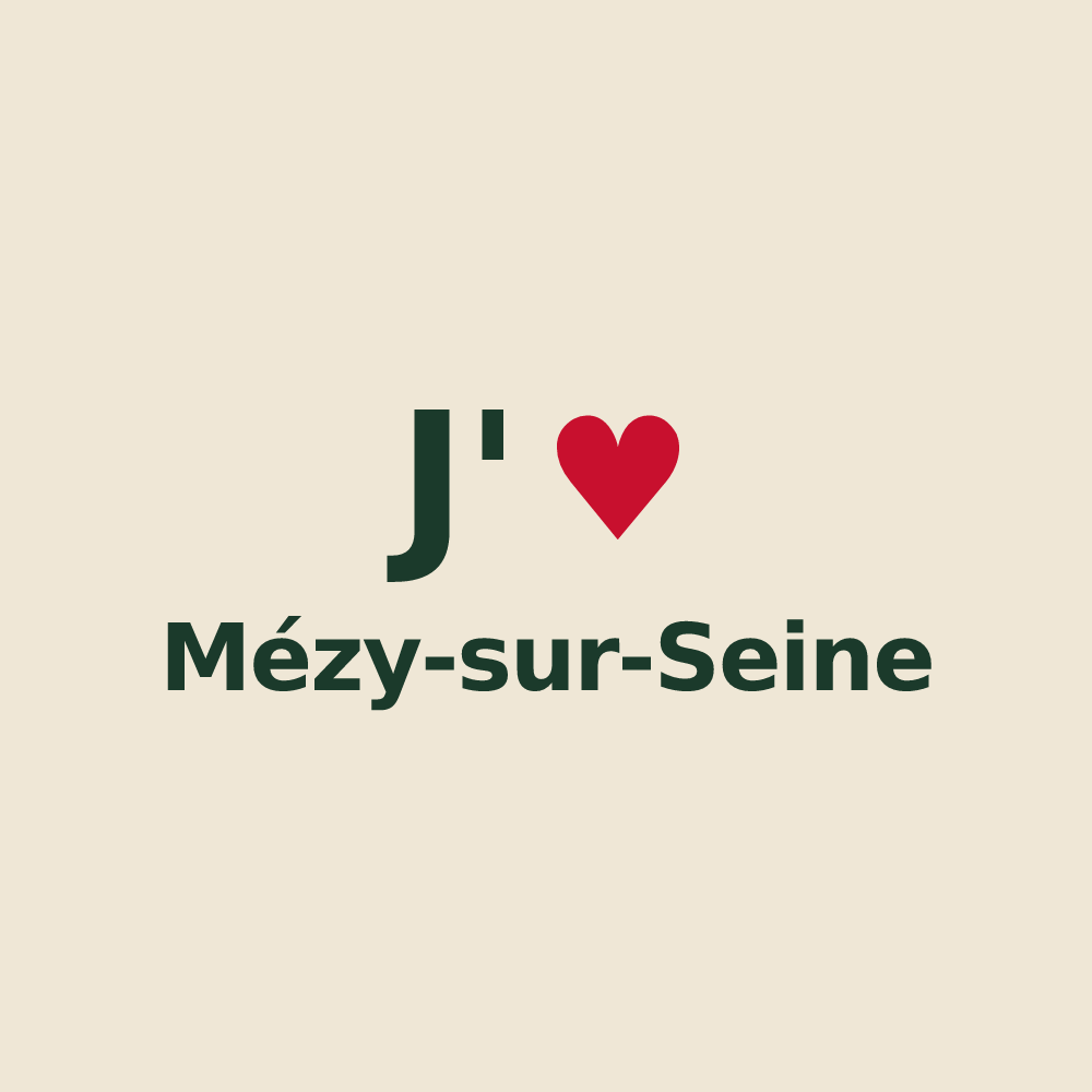 Tote bag personnalisé Mézy-sur-Seine — design J'aime Mézy-sur-Seine