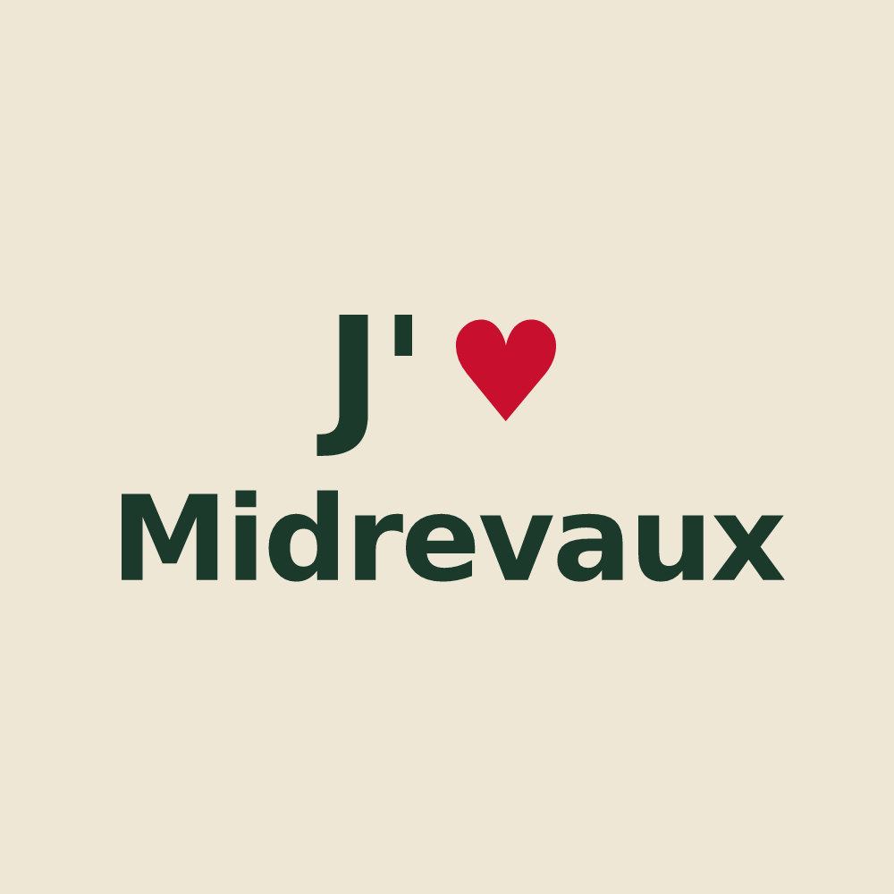 Tote bag personnalisé Midrevaux — design « J'aime Midrevaux » imprimé sur le tote bag
