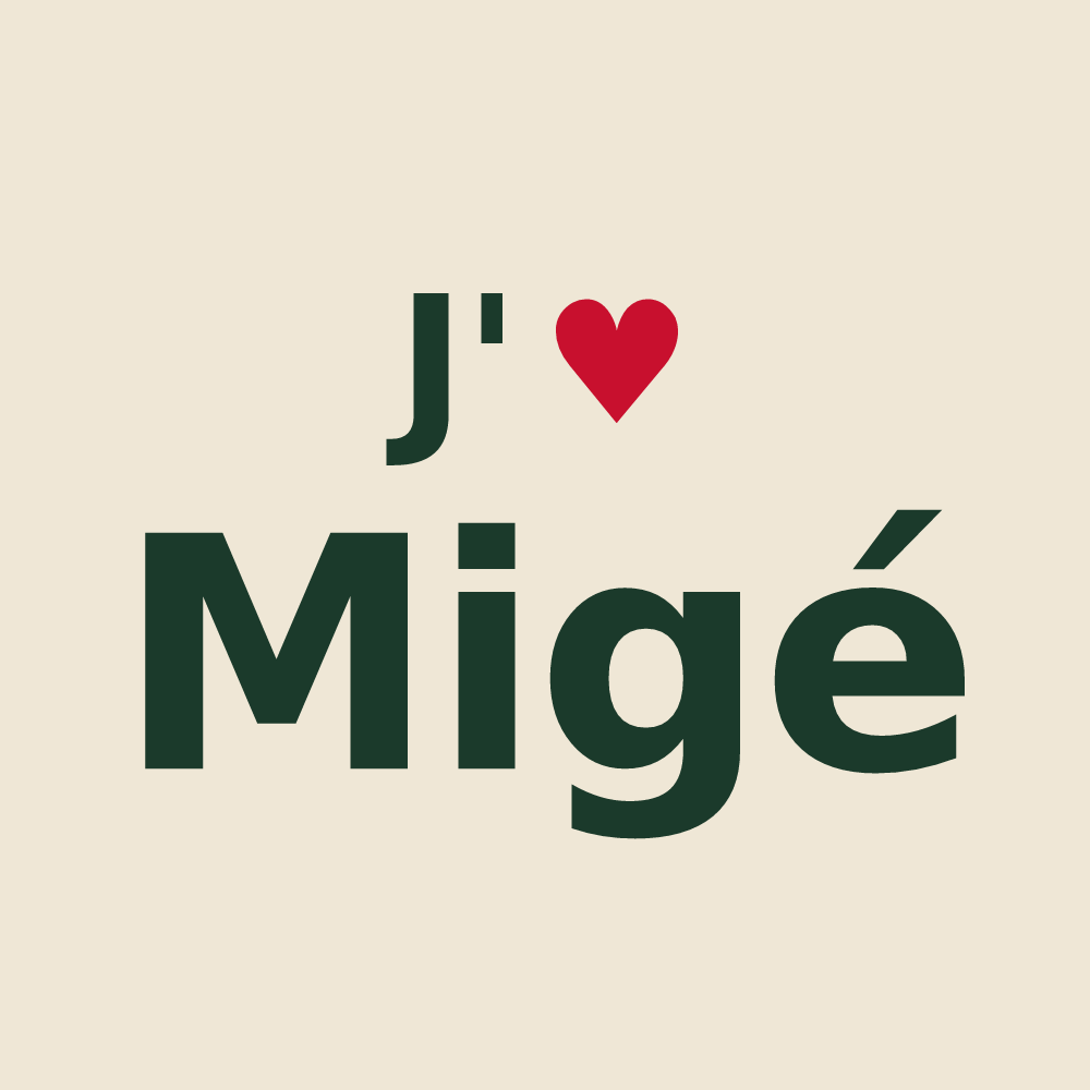 Tote bag personnalisé Migé — design J'aime Migé