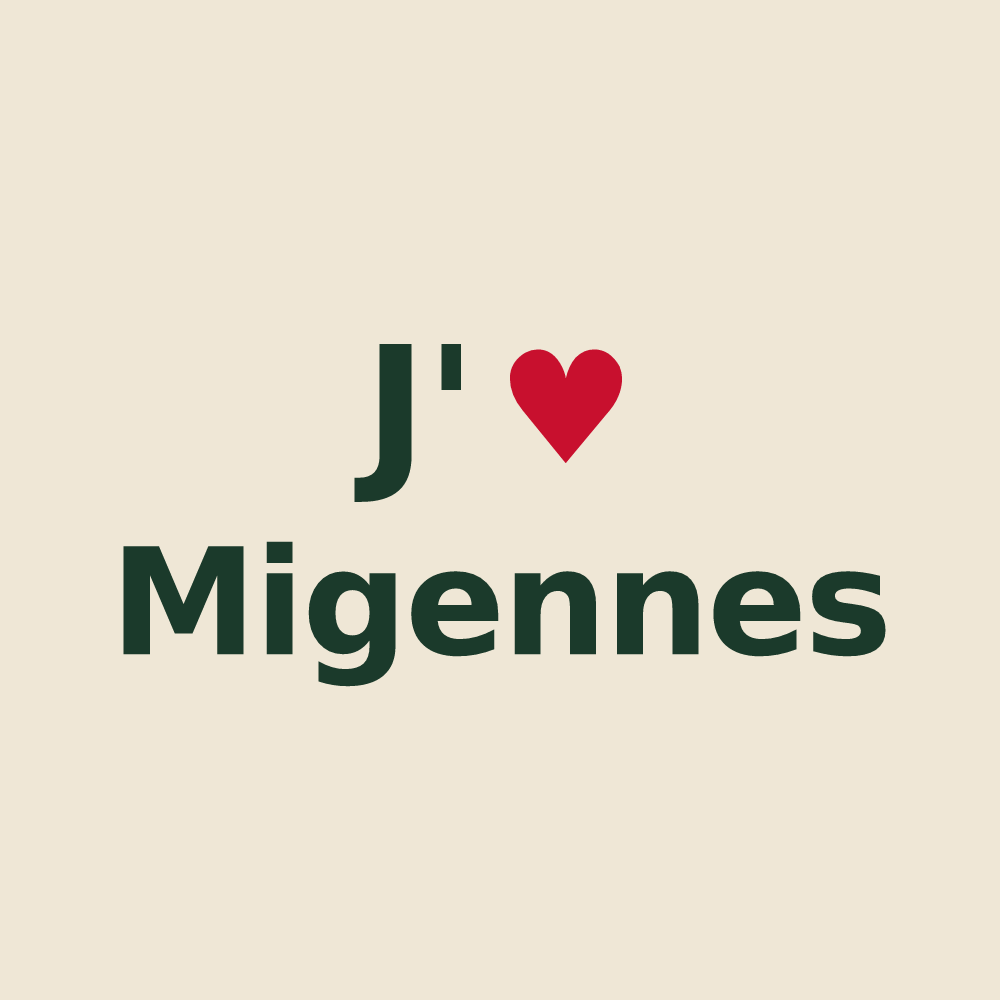Tote bag personnalisé Migennes — design J'aime Migennes