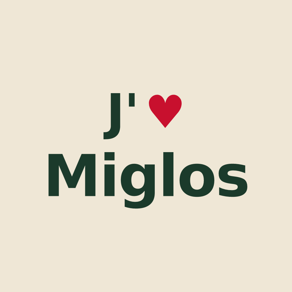 Tote bag personnalisé Miglos — design J'aime Miglos