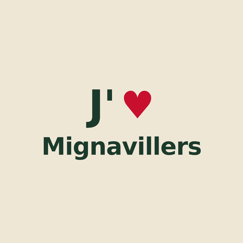 Tote bag personnalisé Mignavillers — design J'aime Mignavillers