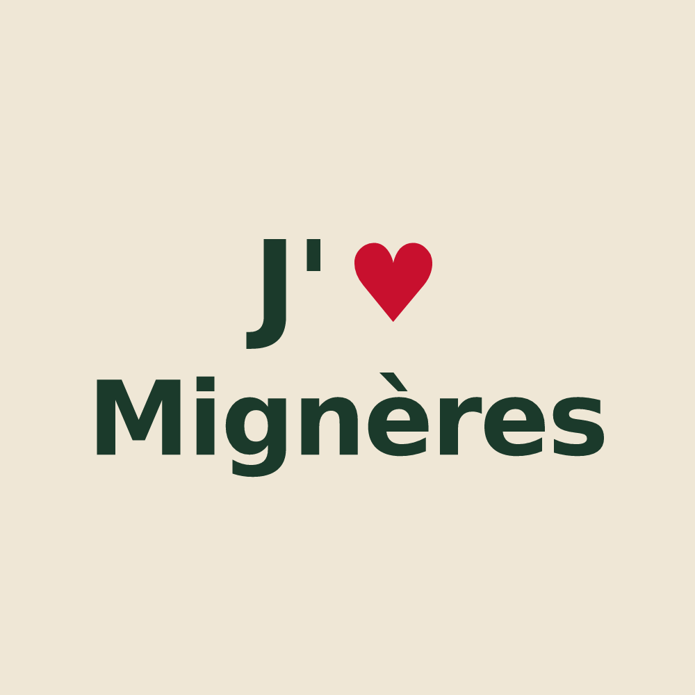Tote bag personnalisé Mignères — design J'aime Mignères