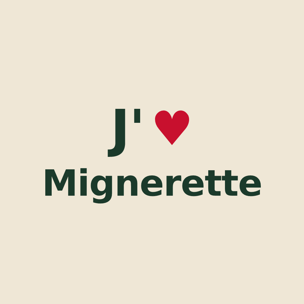 Tote bag personnalisé Mignerette — design J'aime Mignerette