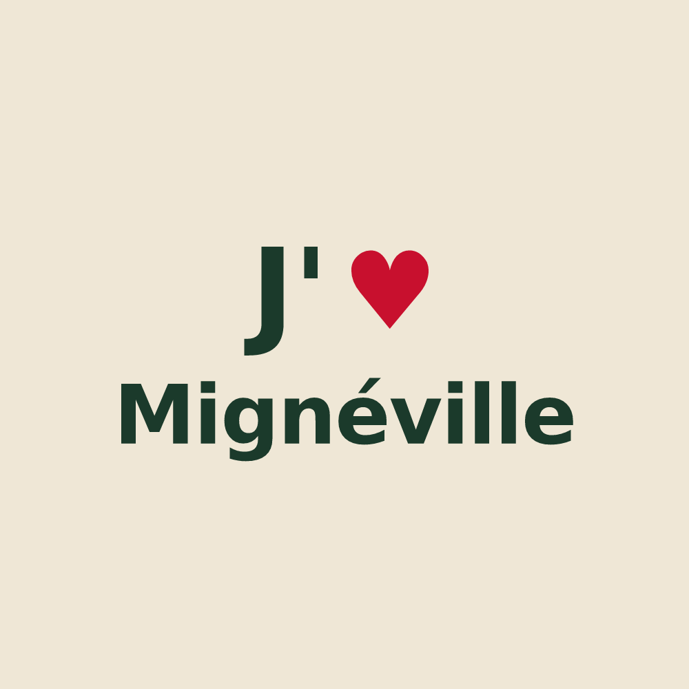 Tote bag personnalisé Mignéville — design J'aime Mignéville