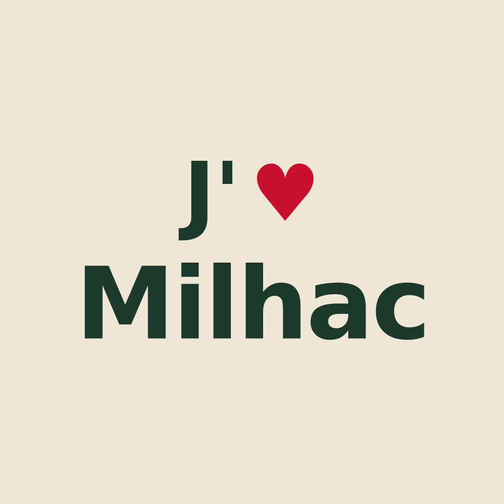 Tote bag personnalisé Milhac — design J'aime Milhac