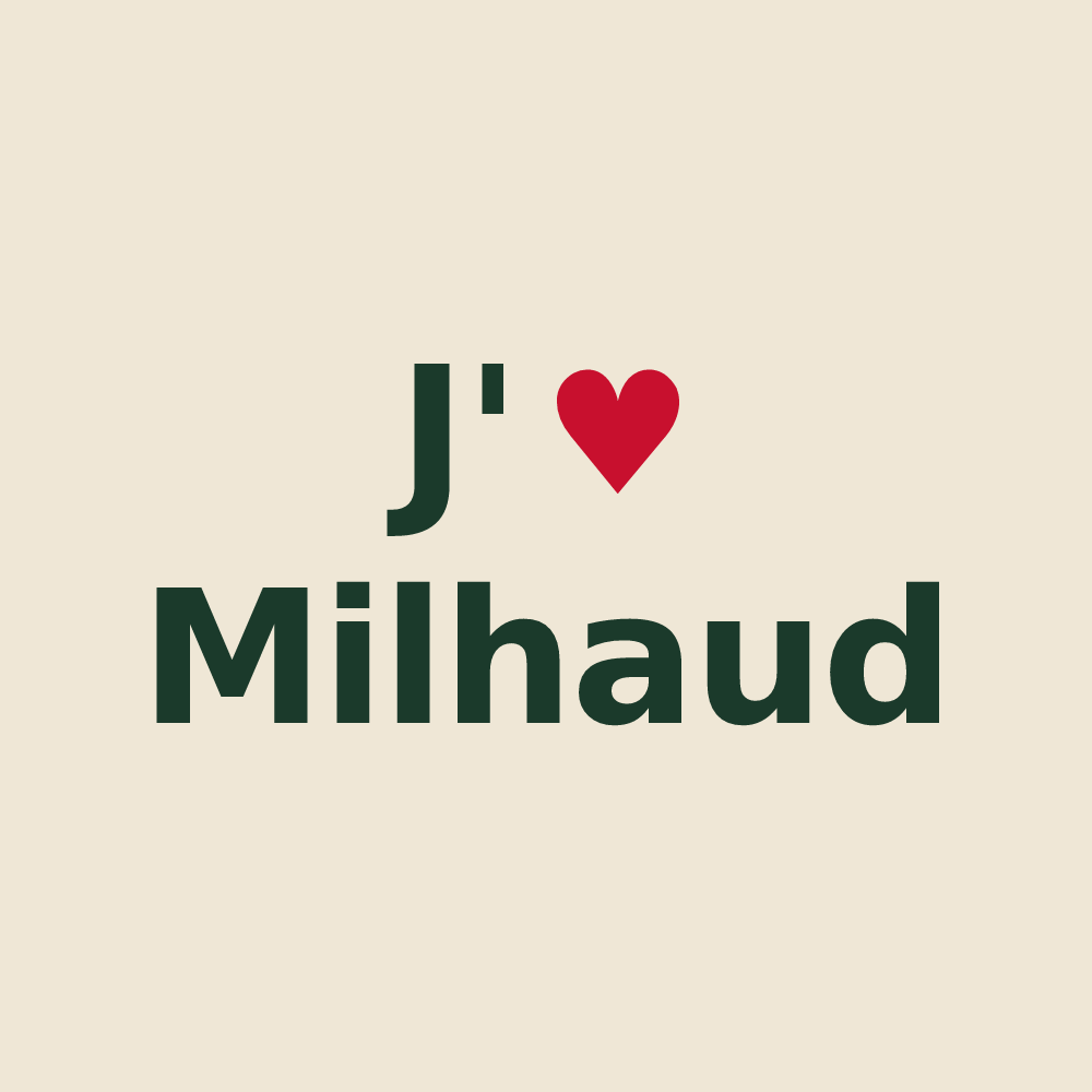 Tote bag personnalisé Milhaud — design J'aime Milhaud