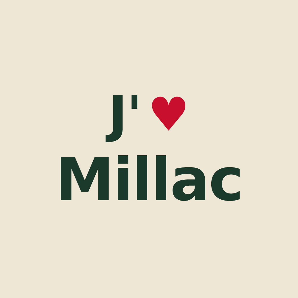 Tote bag personnalisé Millac — design J'aime Millac
