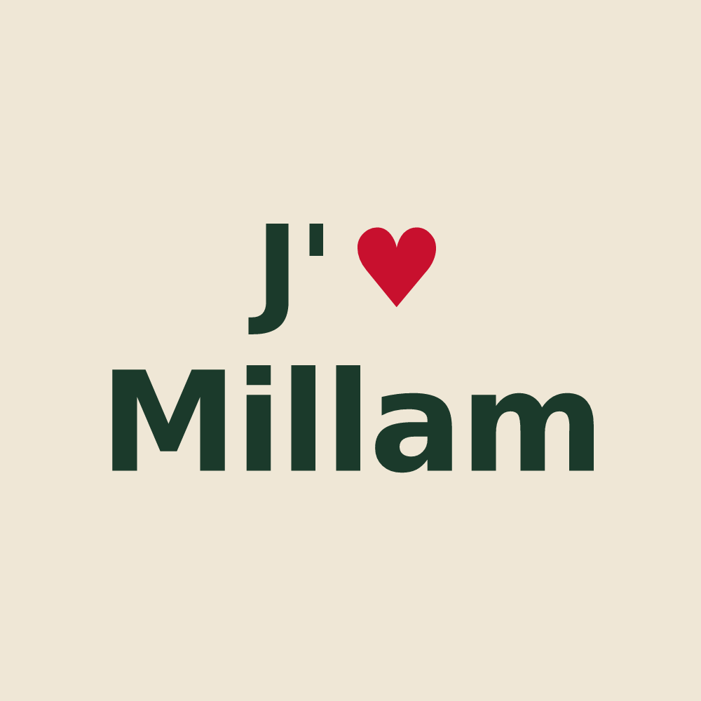 Tote bag personnalisé Millam — design J'aime Millam