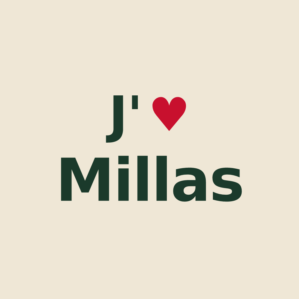 Tote bag personnalisé Millas — design J'aime Millas