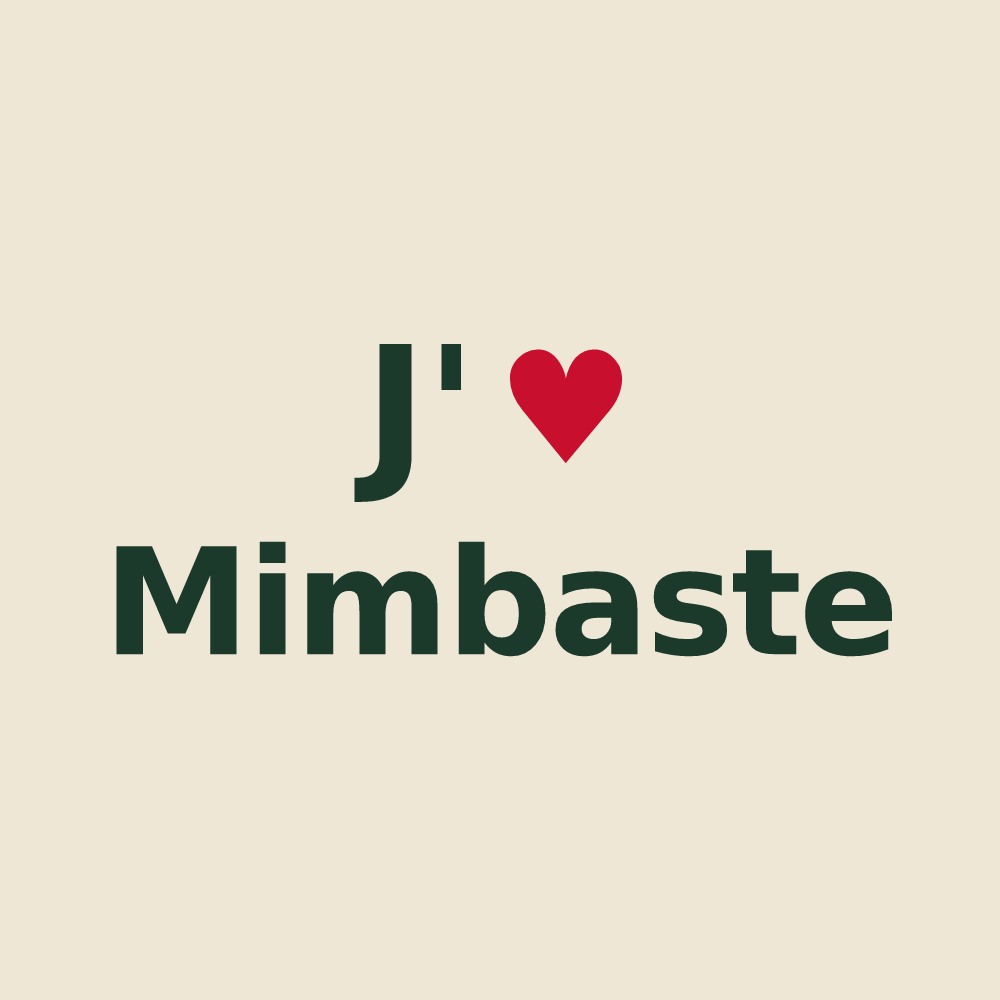 Tote bag personnalisé Mimbaste — design J'aime Mimbaste
