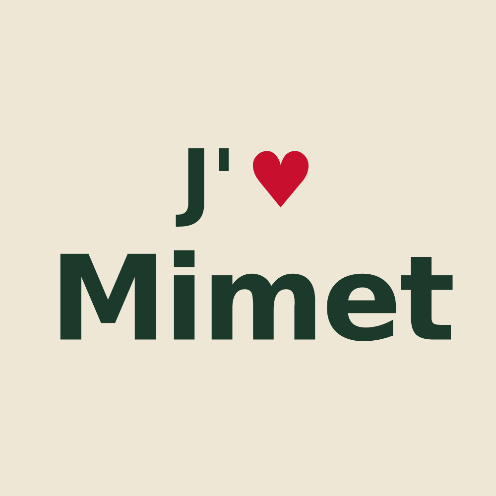 Tote bag personnalisé Mimet — design J'aime Mimet