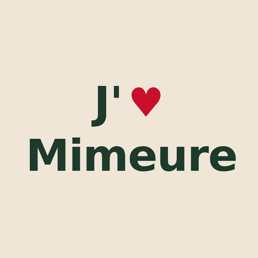 Tote bag personnalisé Mimeure — design J'aime Mimeure