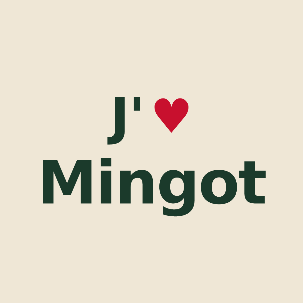 Tote bag personnalisé Mingot — design J'aime Mingot