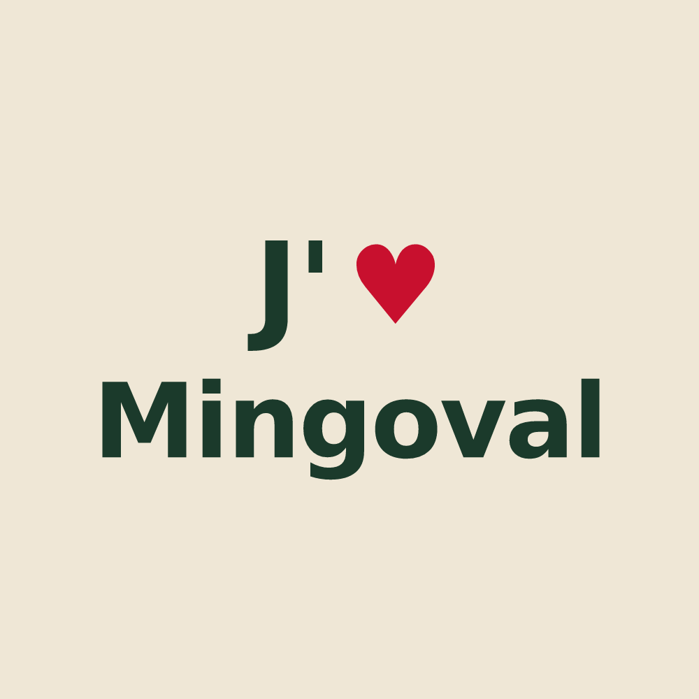 Tote bag personnalisé Mingoval — design J'aime Mingoval