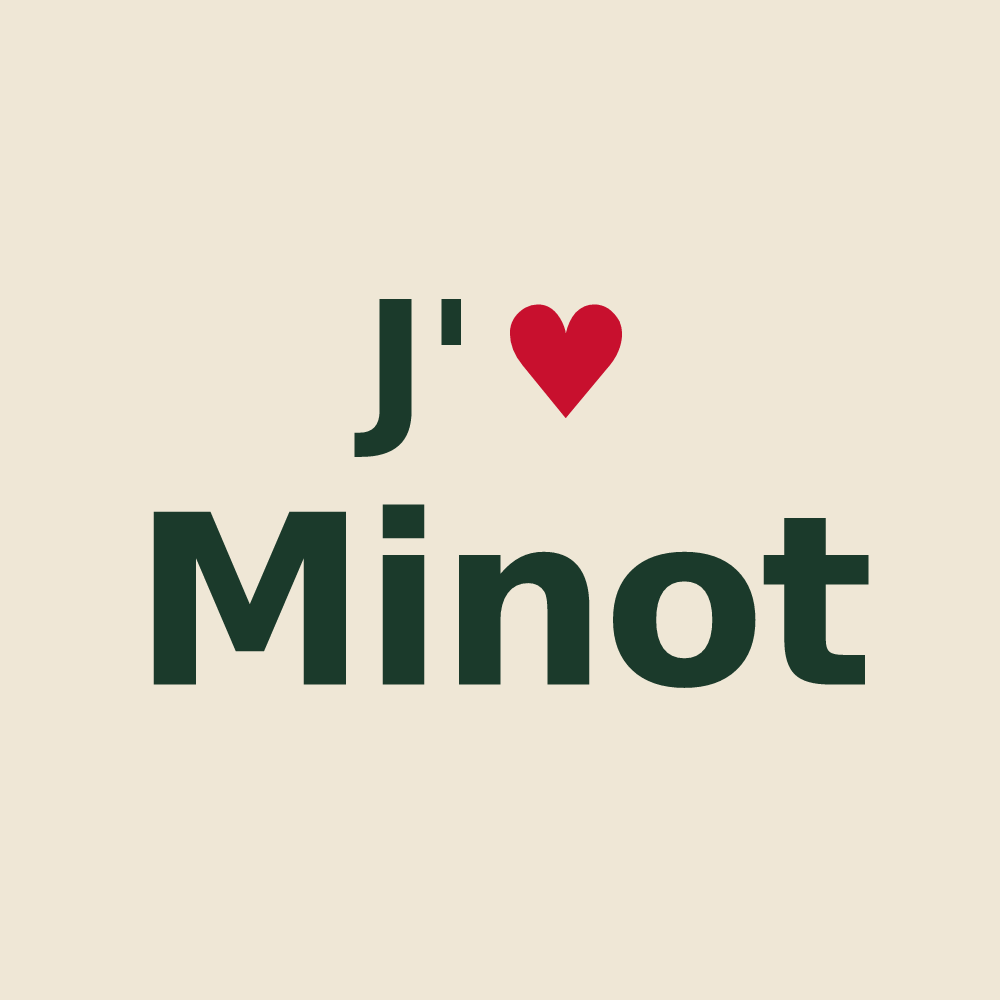 Tote bag personnalisé Minot — design J'aime Minot