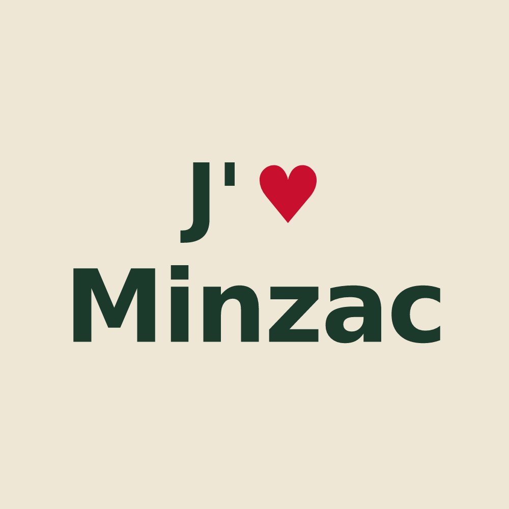 Tote bag personnalisé Minzac — design J'aime Minzac