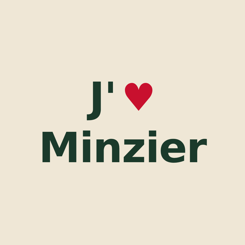 Tote bag personnalisé Minzier — design J'aime Minzier