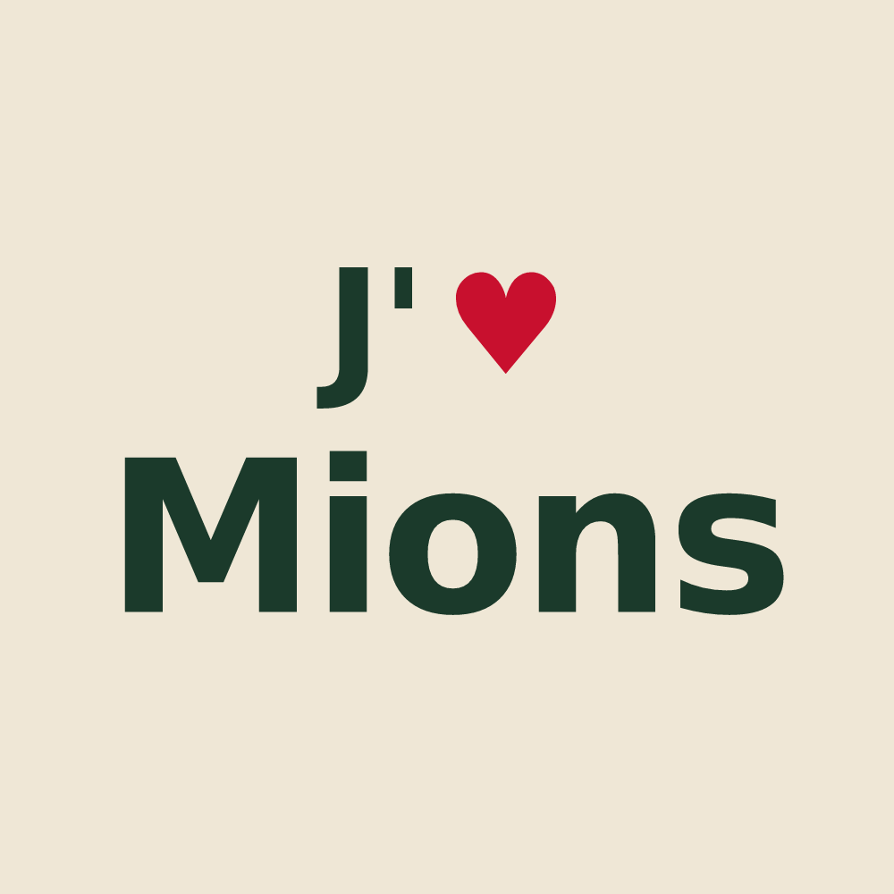 Tote bag personnalisé Mions — design J'aime Mions