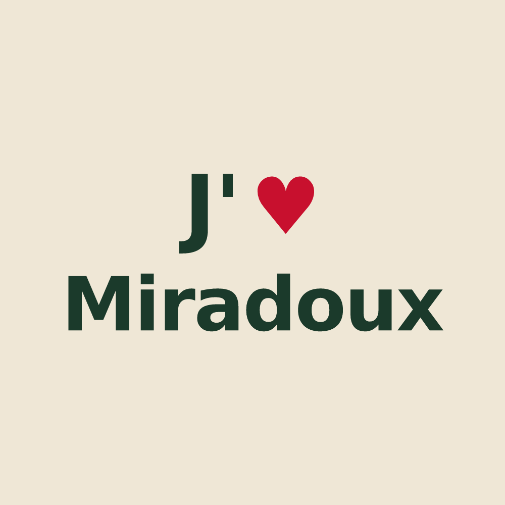 Tote bag personnalisé Miradoux — design J'aime Miradoux
