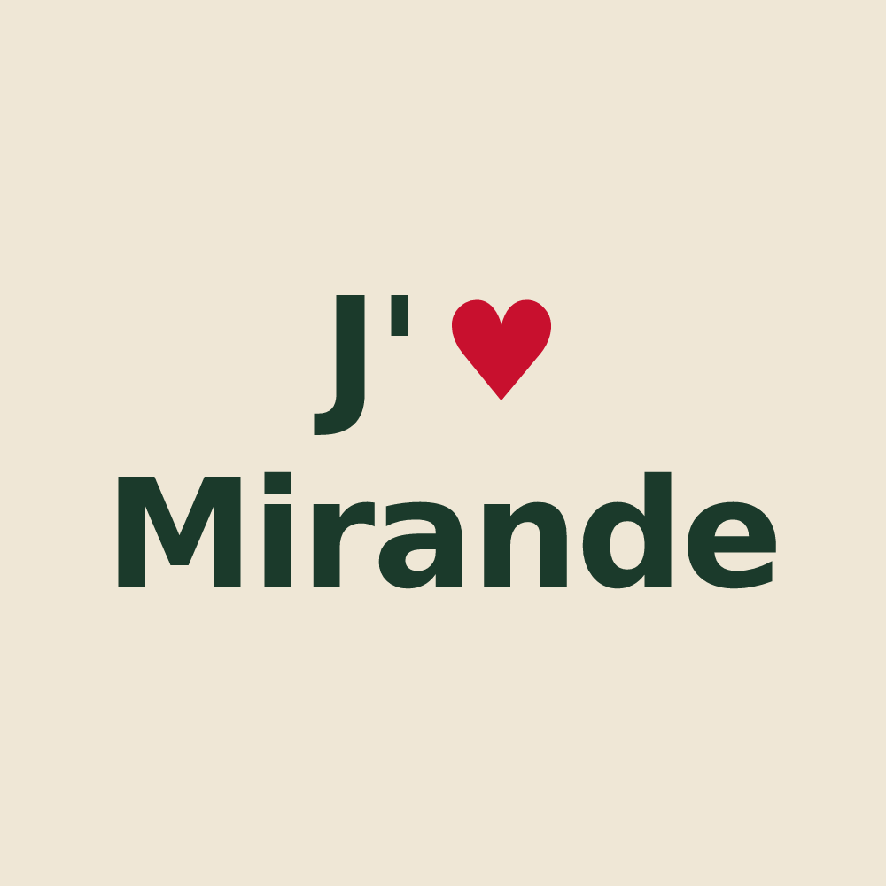 Tote bag personnalisé Mirande — design J'aime Mirande