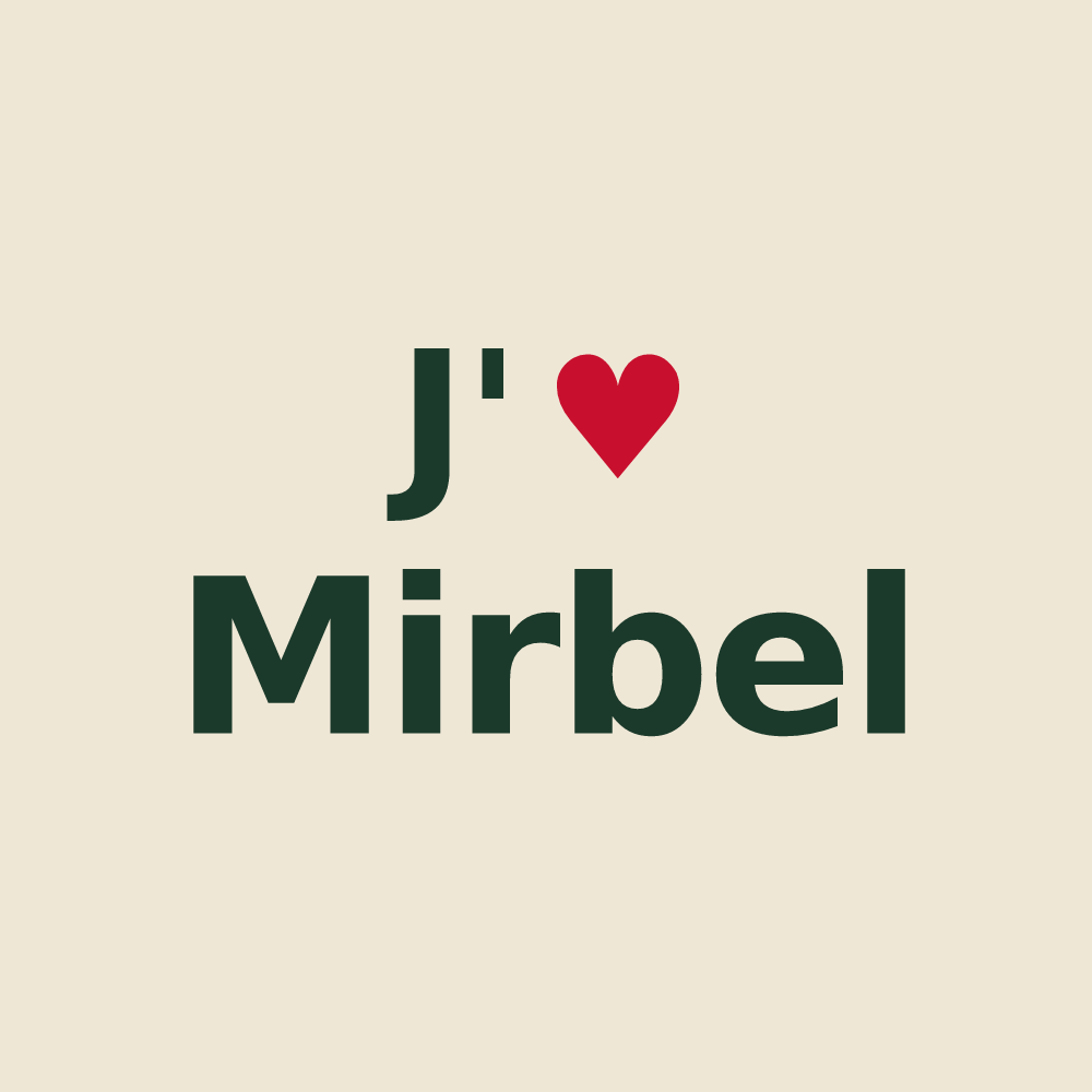 Tote bag personnalisé Mirbel — design J'aime Mirbel