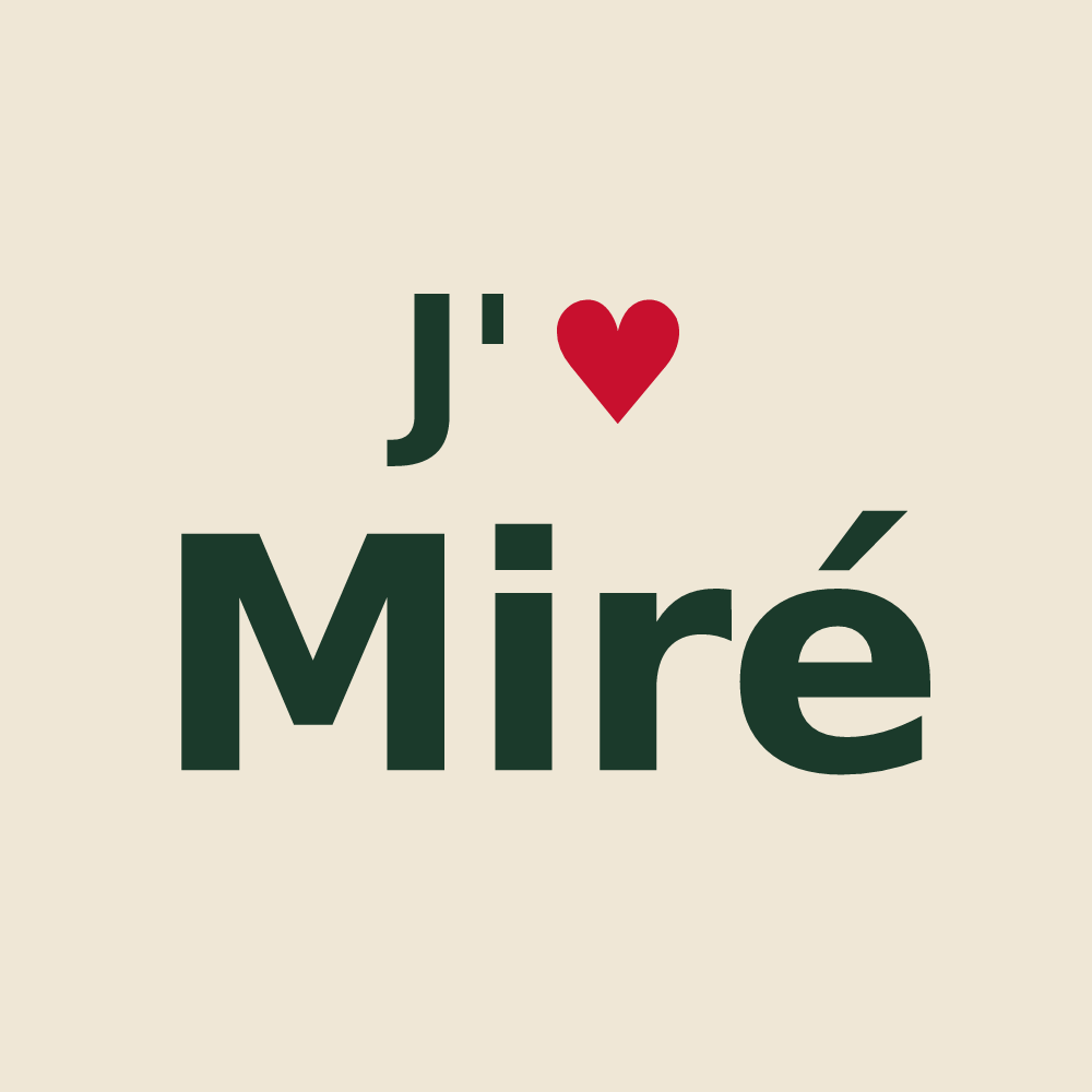Tote bag personnalisé Miré — design « J'aime Miré » imprimé sur le tote bag