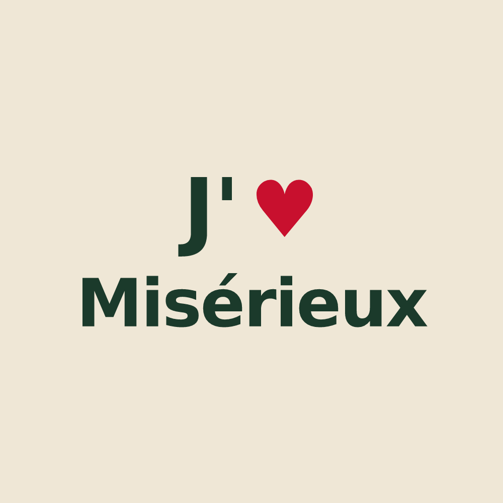 Tote bag personnalisé Misérieux — design J'aime Misérieux