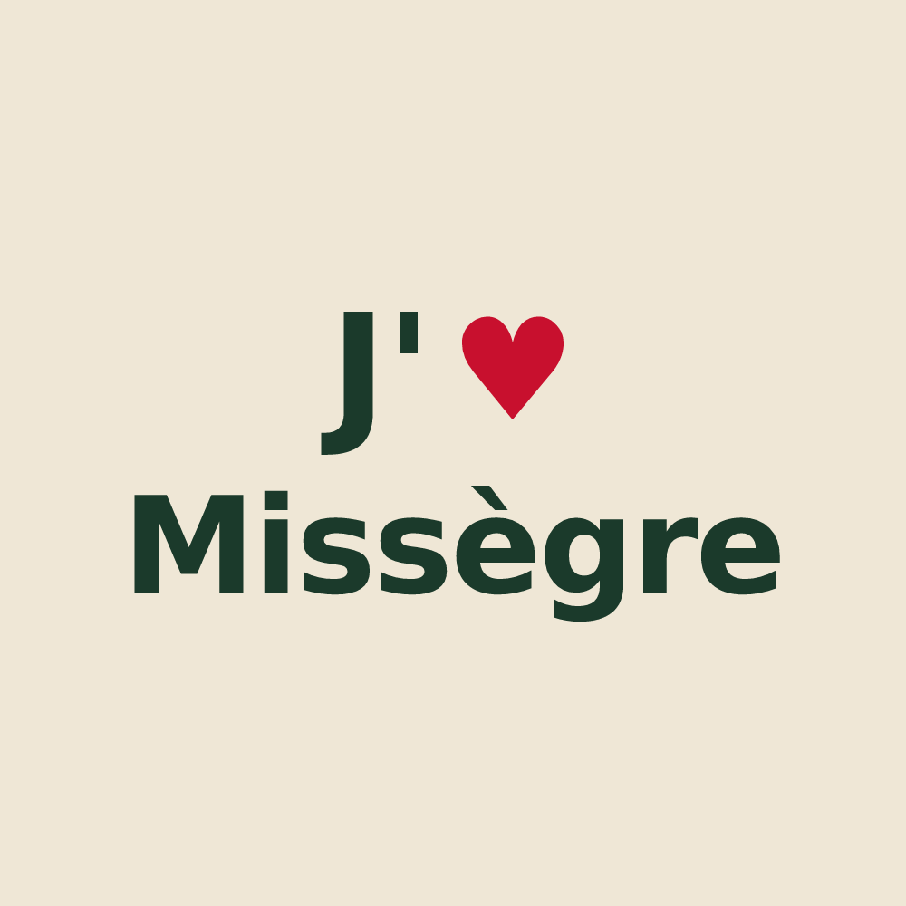 Tote bag personnalisé Missègre — design J'aime Missègre