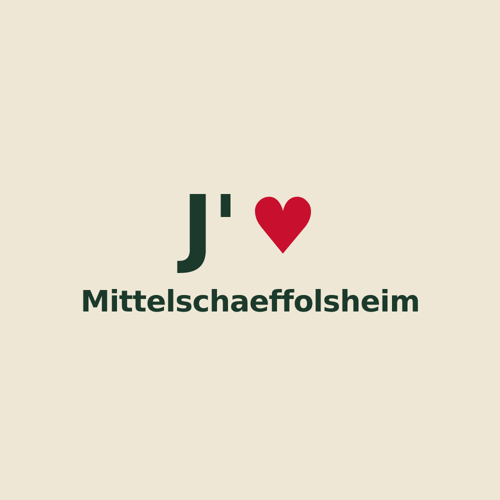Tote bag personnalisé Mittelschaeffolsheim — design J'aime Mittelschaeffolsheim