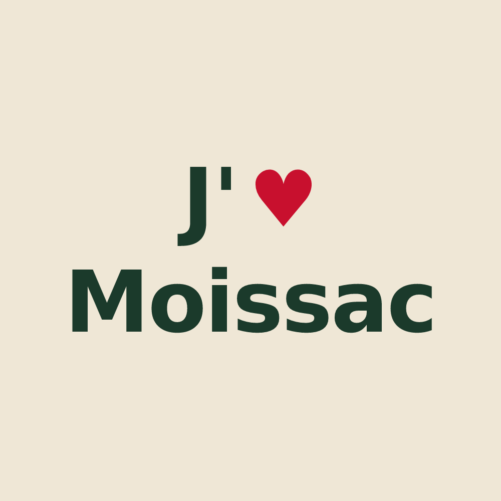 Tote bag personnalisé Moissac — design J'aime Moissac