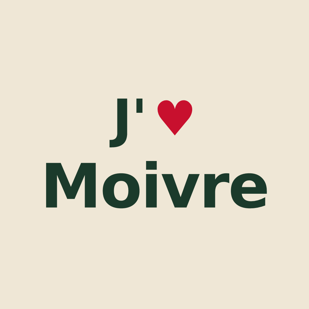 Tote bag personnalisé Moivre — design J'aime Moivre