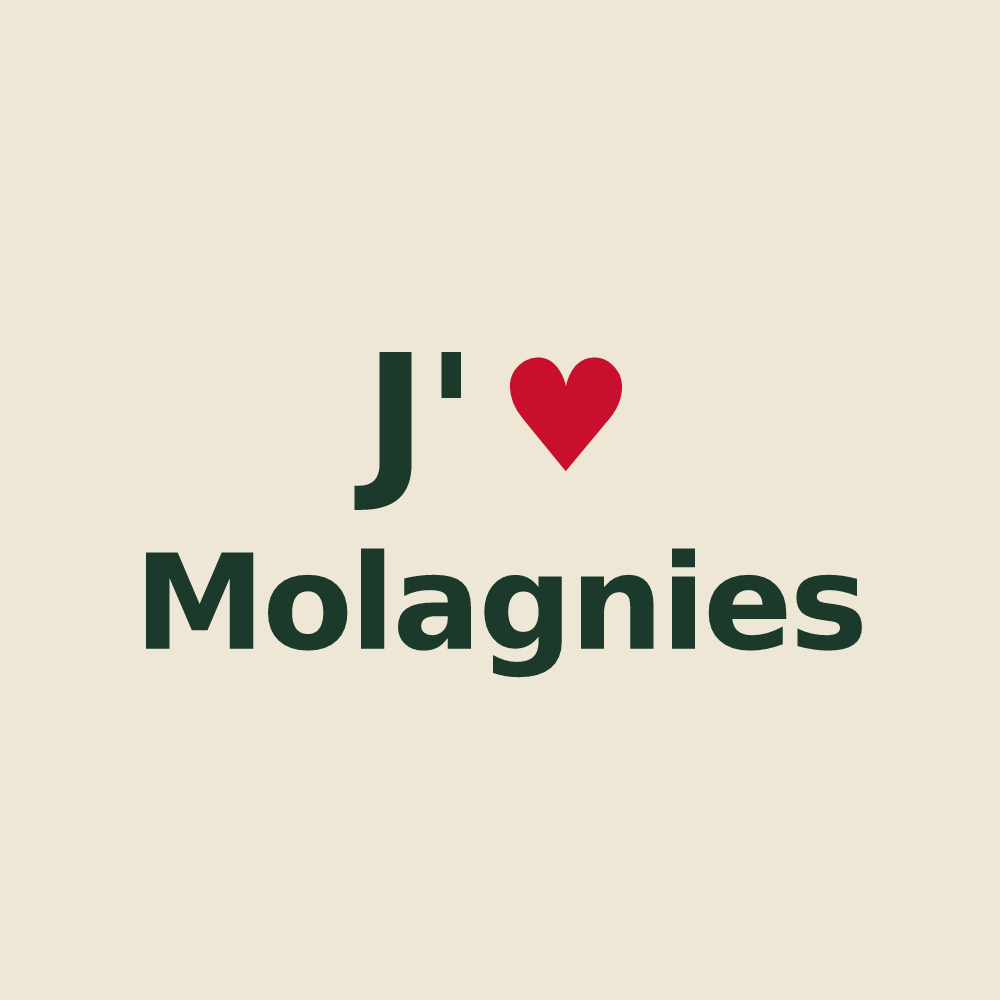 Tote bag personnalisé Molagnies — design J'aime Molagnies
