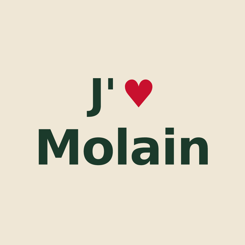 Tote bag personnalisé Molain — design J'aime Molain