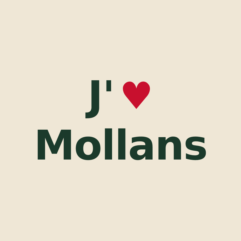 Tote bag personnalisé Mollans — design J'aime Mollans