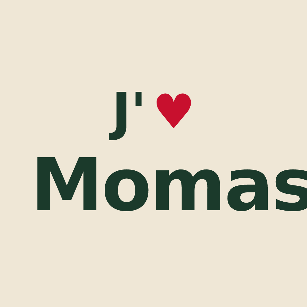 Tote bag personnalisé Momas — design J'aime Momas