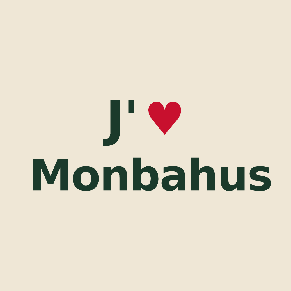 Tote bag personnalisé Monbahus — design J'aime Monbahus