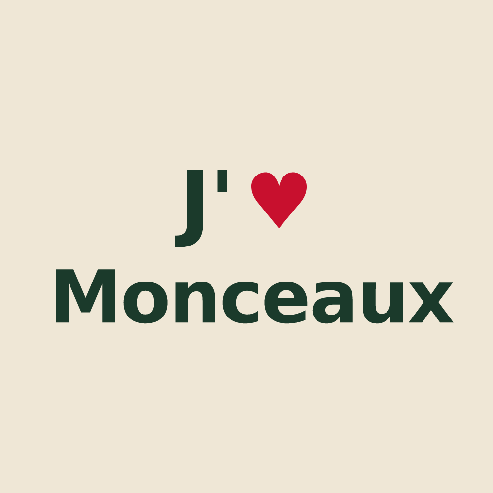 Tote bag personnalisé Monceaux — design J'aime Monceaux