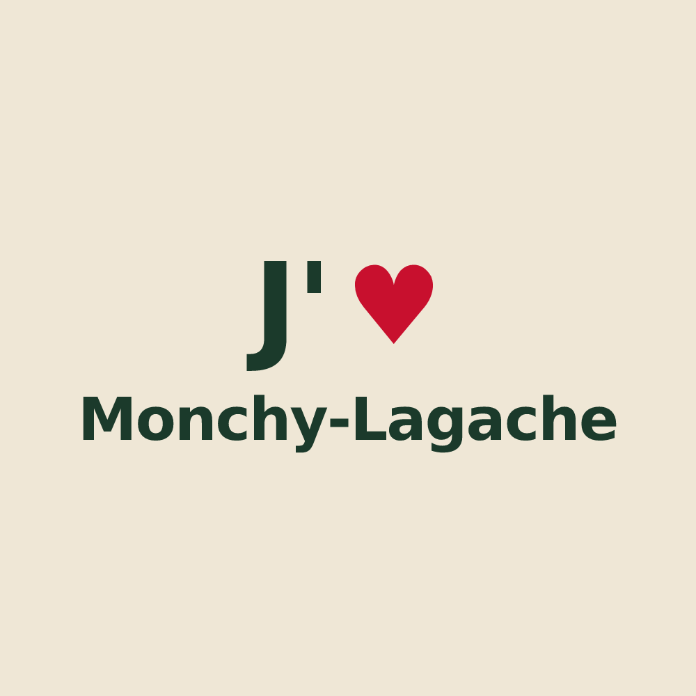 Tote bag personnalisé Monchy-Lagache — design J'aime Monchy-Lagache
