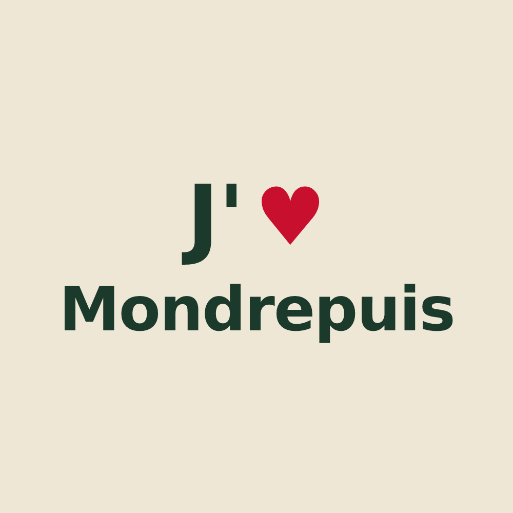 Tote bag personnalisé Mondrepuis — design J'aime Mondrepuis