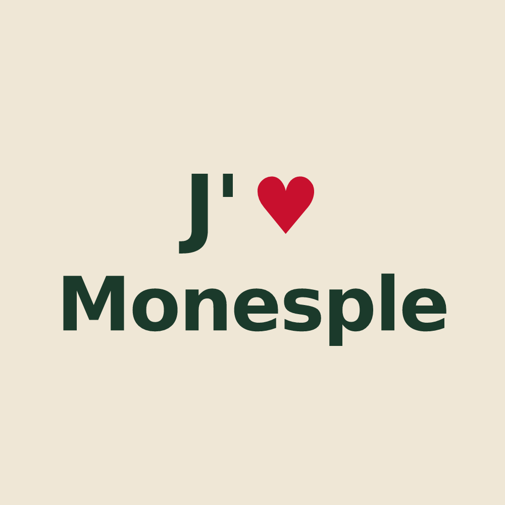 Tote bag personnalisé Monesple — design J'aime Monesple