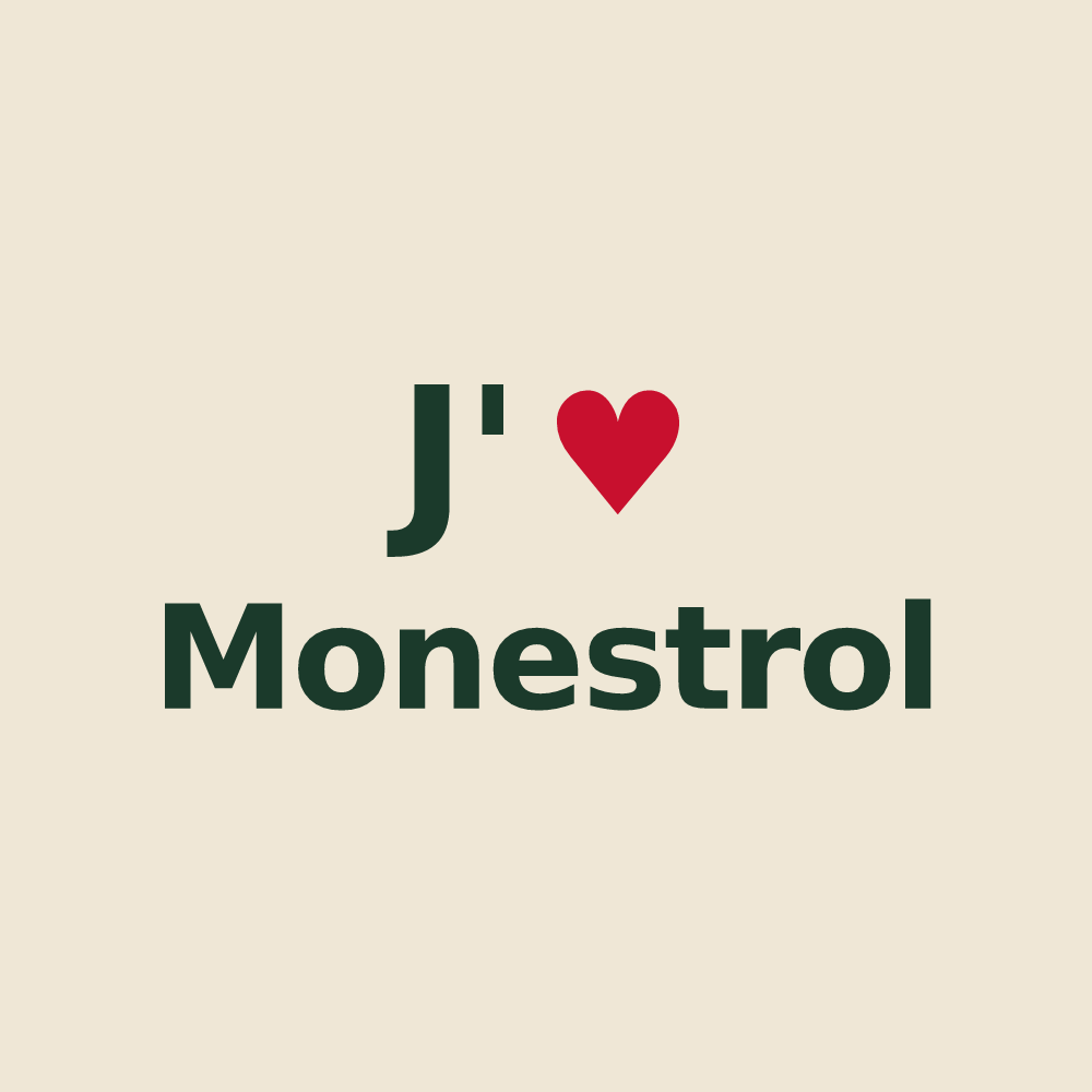 Tote bag personnalisé Monestrol — design J'aime Monestrol