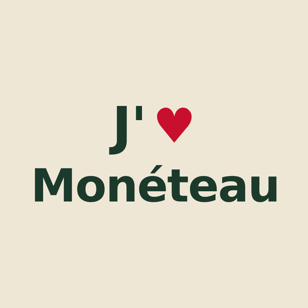 Tote bag personnalisé Monéteau — design J'aime Monéteau
