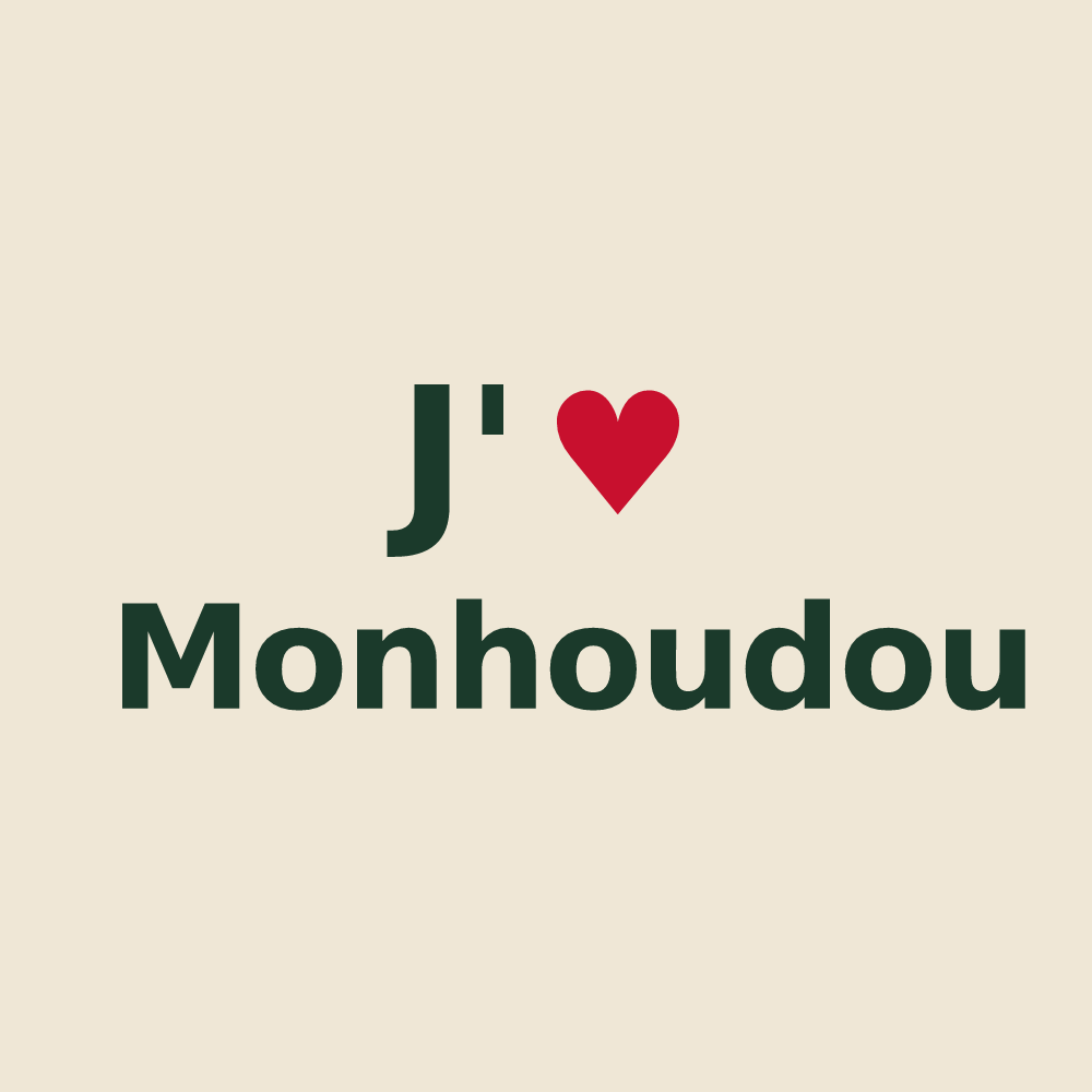 Tote bag personnalisé Monhoudou — design J'aime Monhoudou