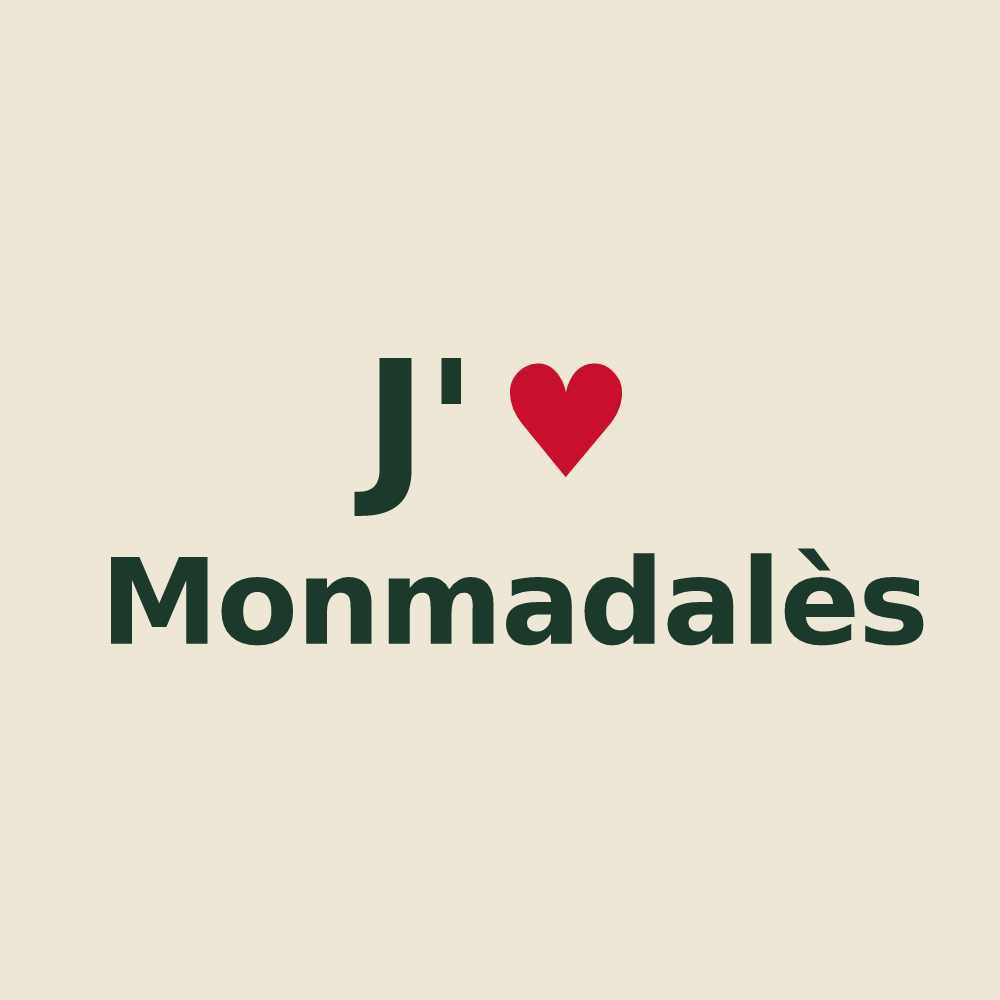 Tote bag personnalisé Monmadalès — design J'aime Monmadalès
