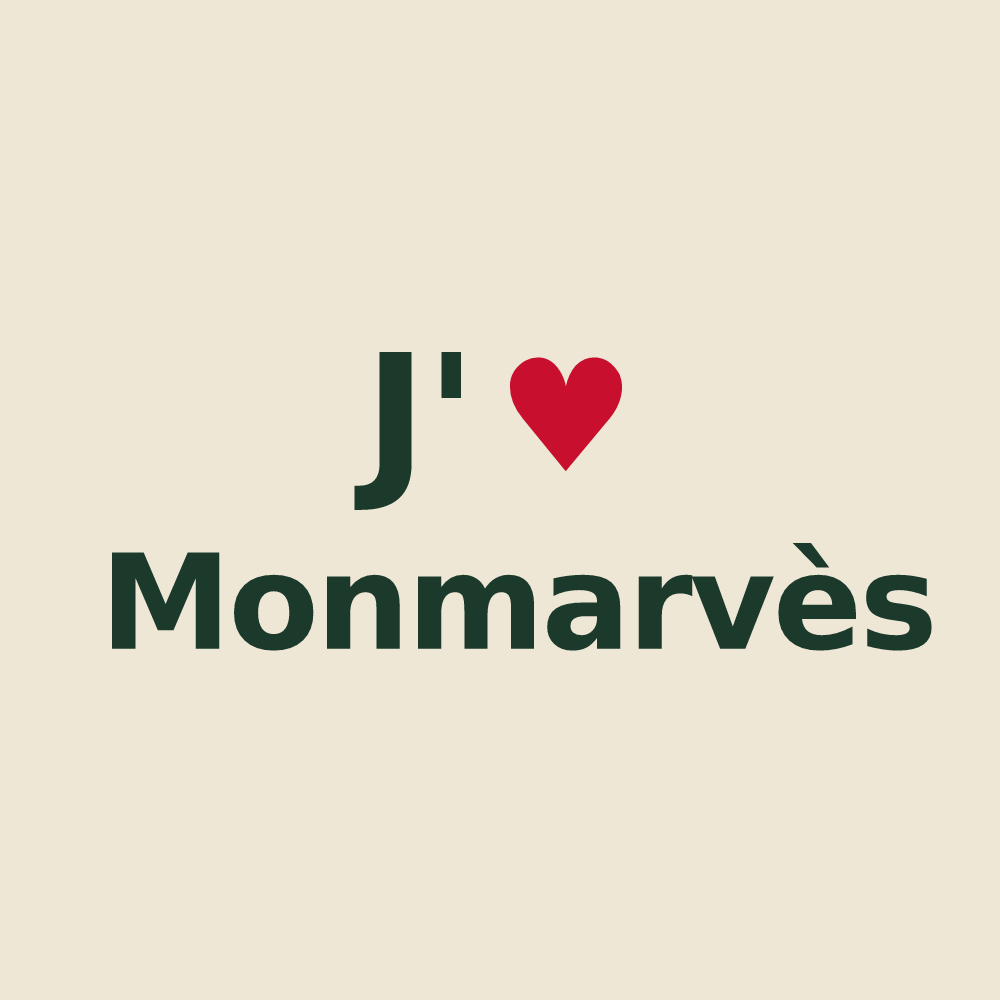 Tote bag personnalisé Monmarvès — design J'aime Monmarvès