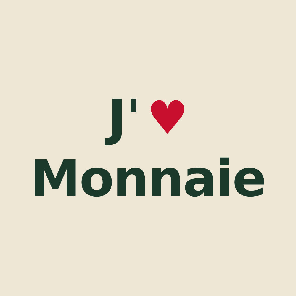 Tote bag personnalisé Monnaie — design J'aime Monnaie